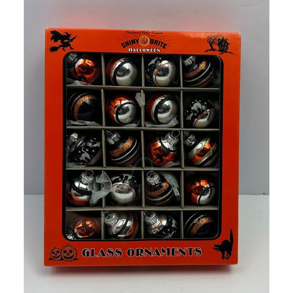 Radko SHINY BRITE Glass HALLOWEEN Ornaments Pumpkins & Stripes 20 Set - Picture 1 of 6